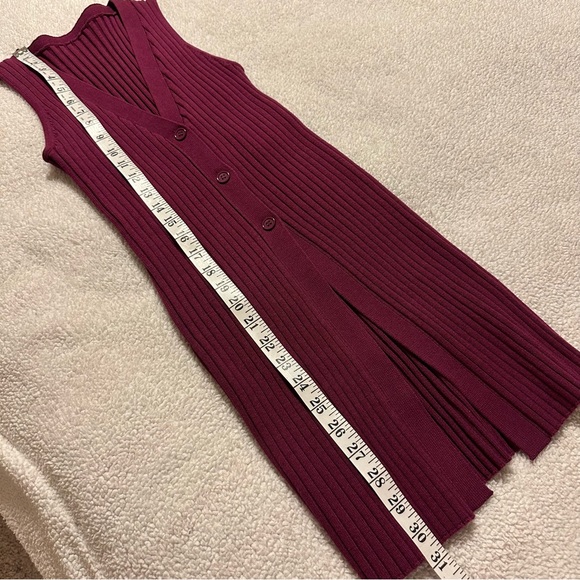 Ronny Kobo Garner Knit Top Ribbed Sweater Set Two Piece Shrug Burgundy Red - Picture 13 of 16